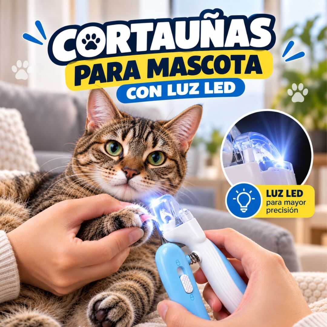 CORTAUÑAS PARA MASCOTA CON LUZ LED