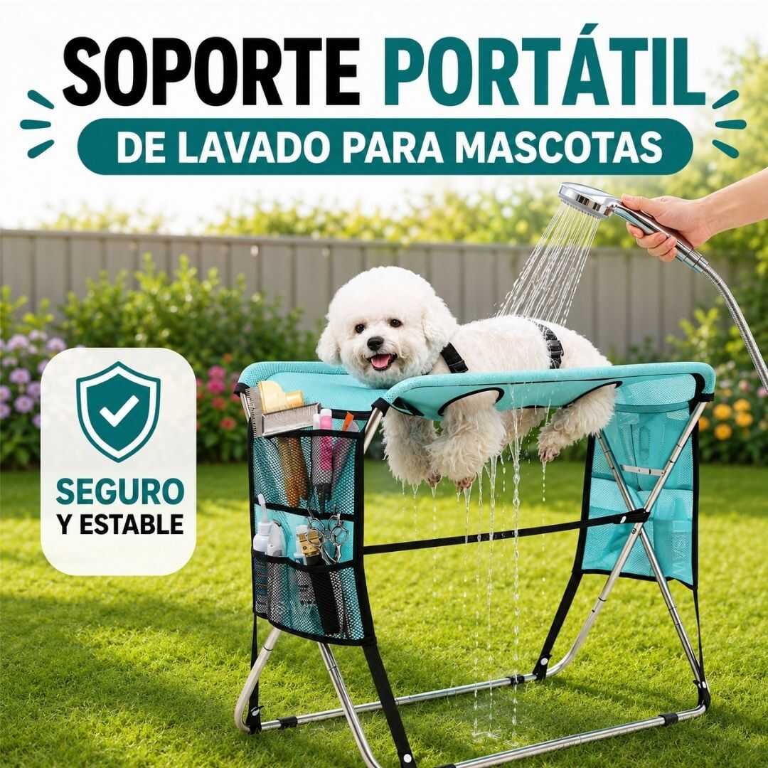 SOPORTE PORTÁTIL DE LAVADO PARA MASCOTAS