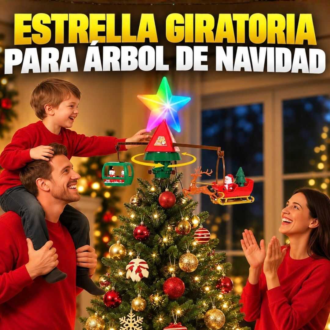 ESTRELLA GIRATORIA PARA ÁRBOL DE NAVIDAD