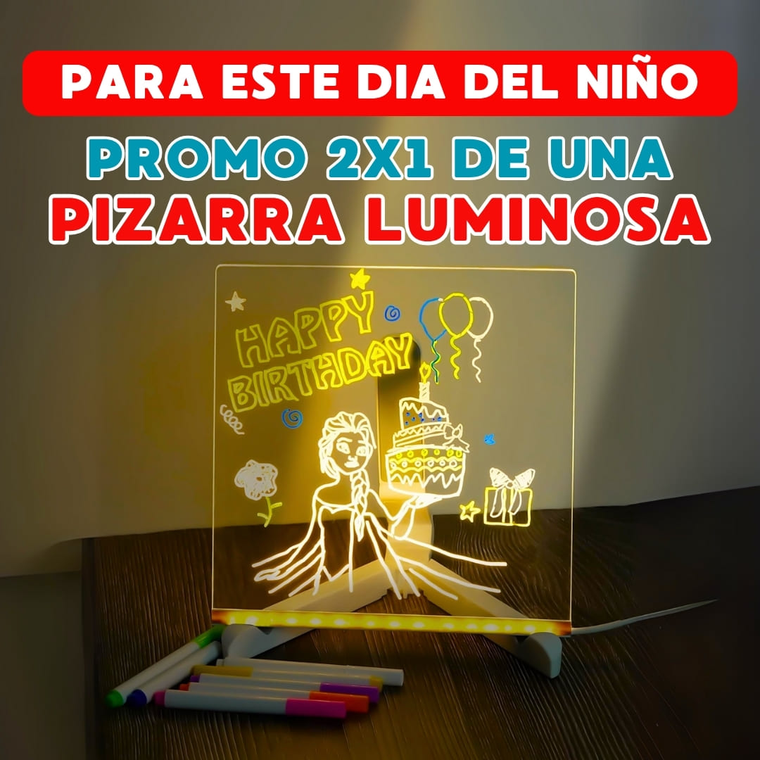 PROMO 2 X 1 - PIZARRA LUMINOSA LED PARA NIÑOS