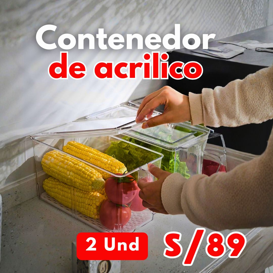 CONTENEDOR ACRILICO PARA REFRIGERADORA