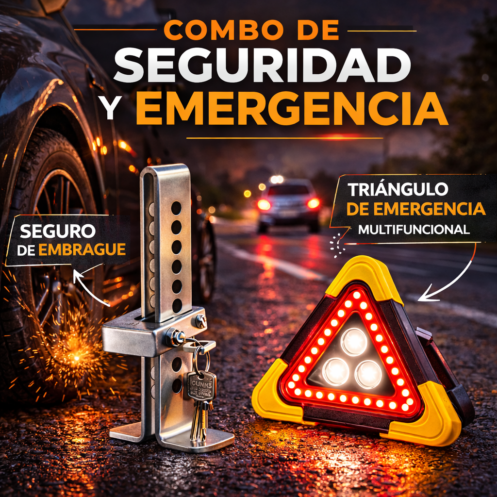 COMBO DE SEGURIDAD Y EMERGENCIA PARA TU VEHICULO