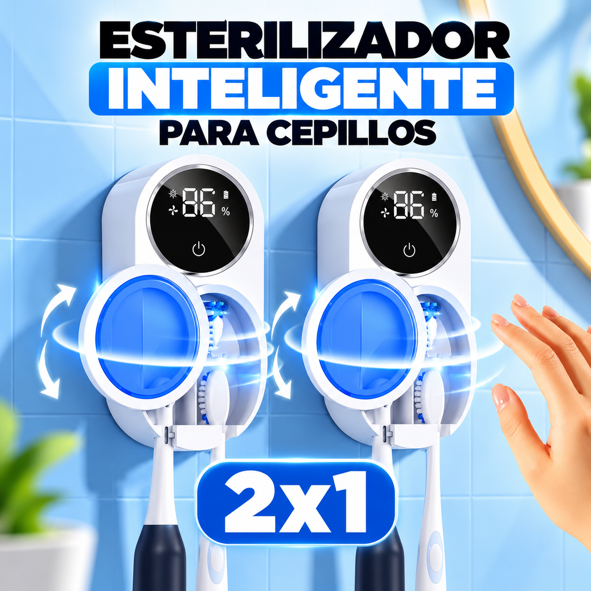 ESTERILIZADOR INTELIGENTE PARA CEPILLOS - 2 x 1