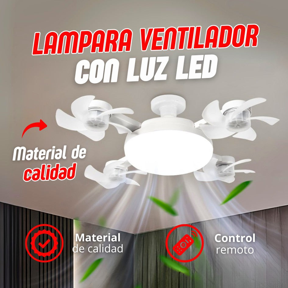LAMPARA VENTILADOR CON LUZ LED