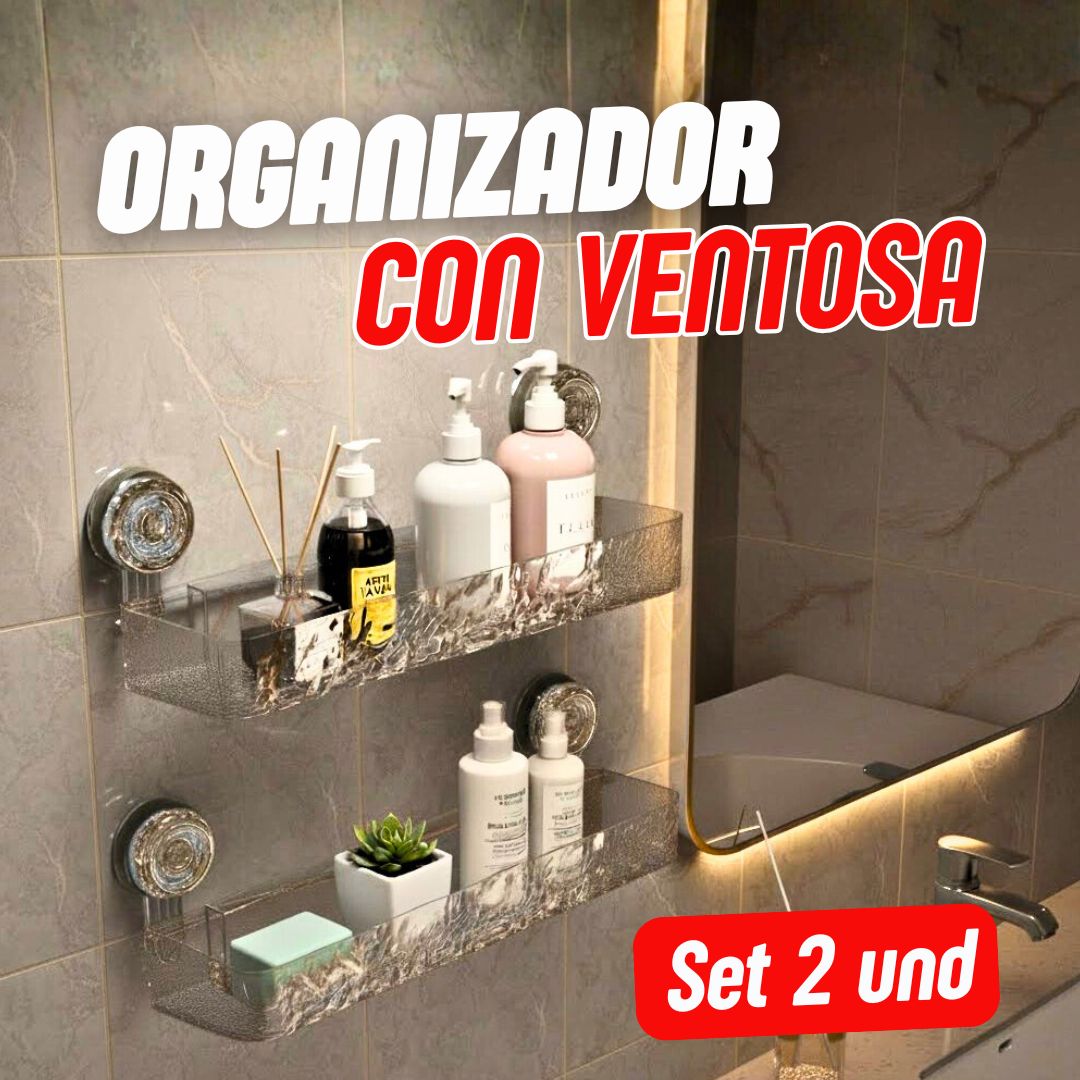 ORGANIZADOR CON VENTOSA - SET DE 2 UNIDADES
