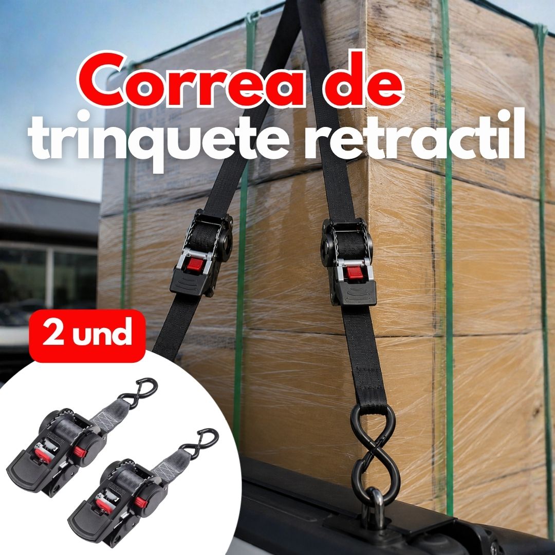 CORREA DE TRINQUETE RETRACTIL - PACK DE 2 UNIDADES