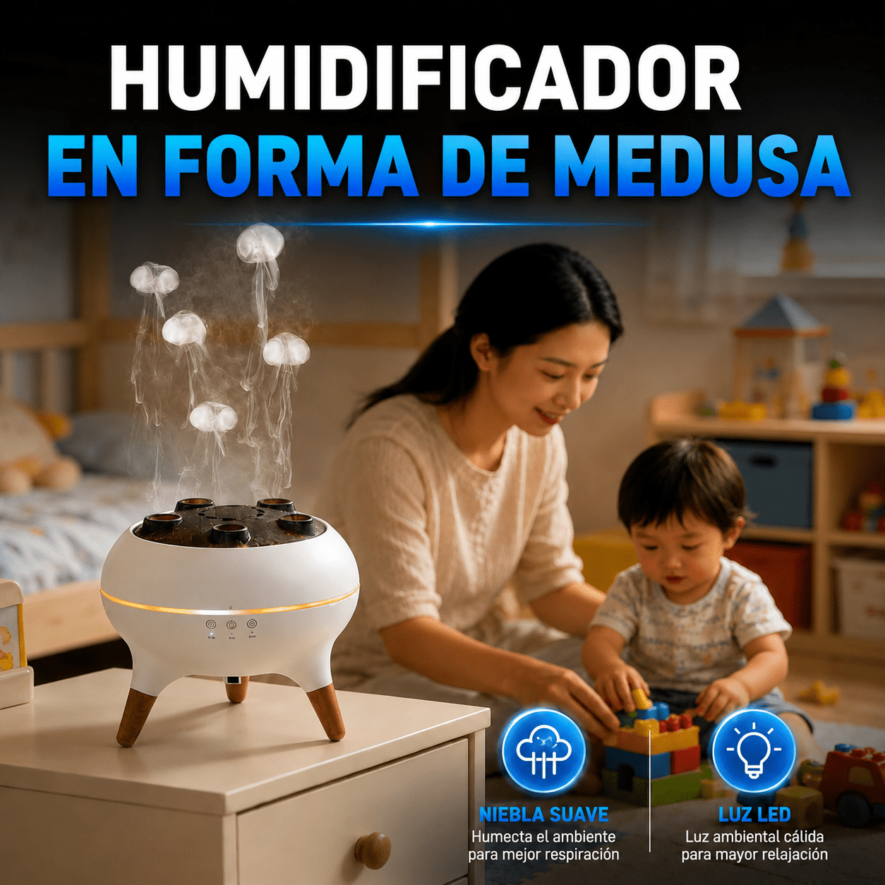 HUMIDIFICADOR EN FORMA DE MEDUSA