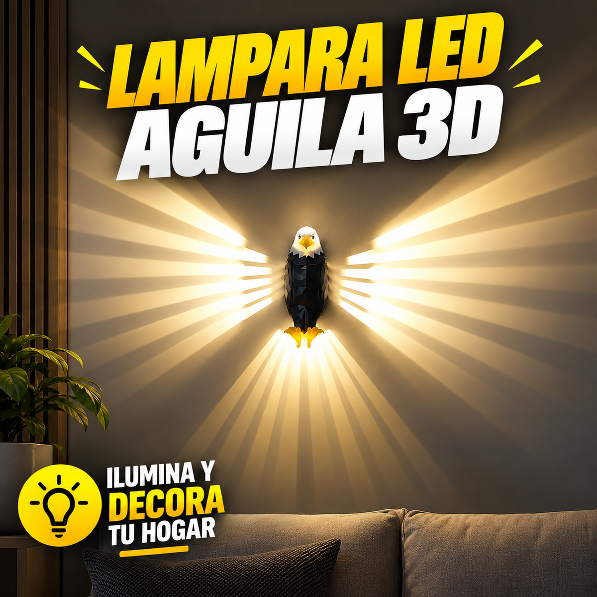 AGUILA LAMPARA LED 3D