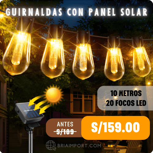 GUIRNALDA CON PANEL SOLAR 🌞 - BRIA IMPORT