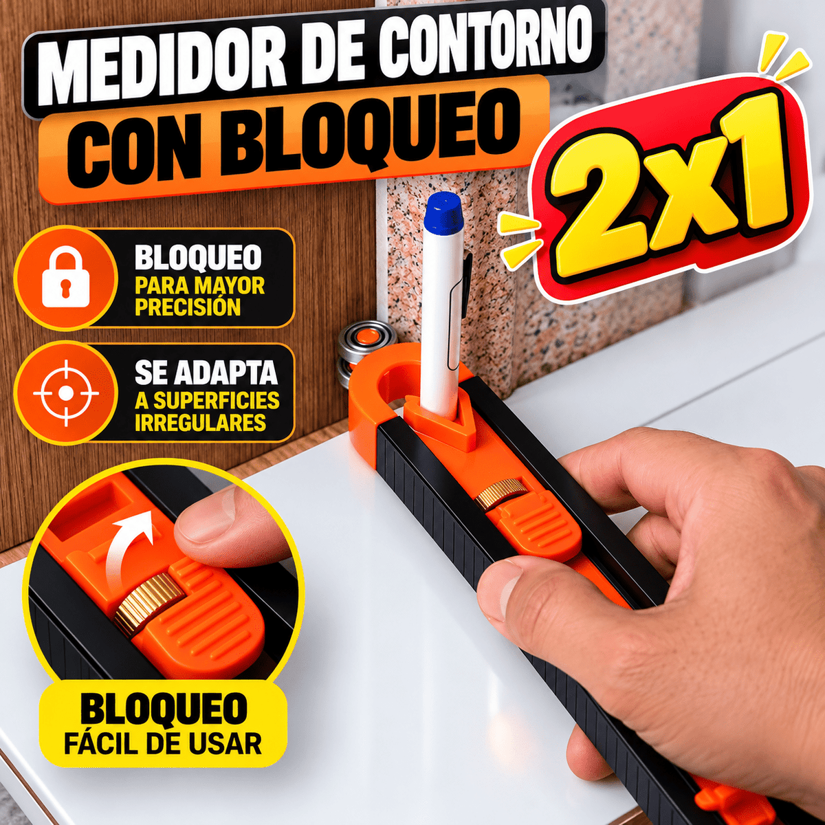 2X1 MEDIDOR DE CONTRORNO CON BLOQUEO