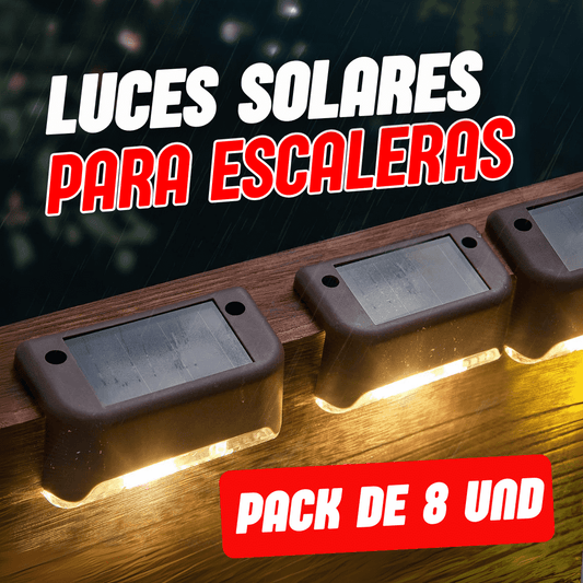 SET DE 8 LUCES SOLARES PARA ESCALERAS