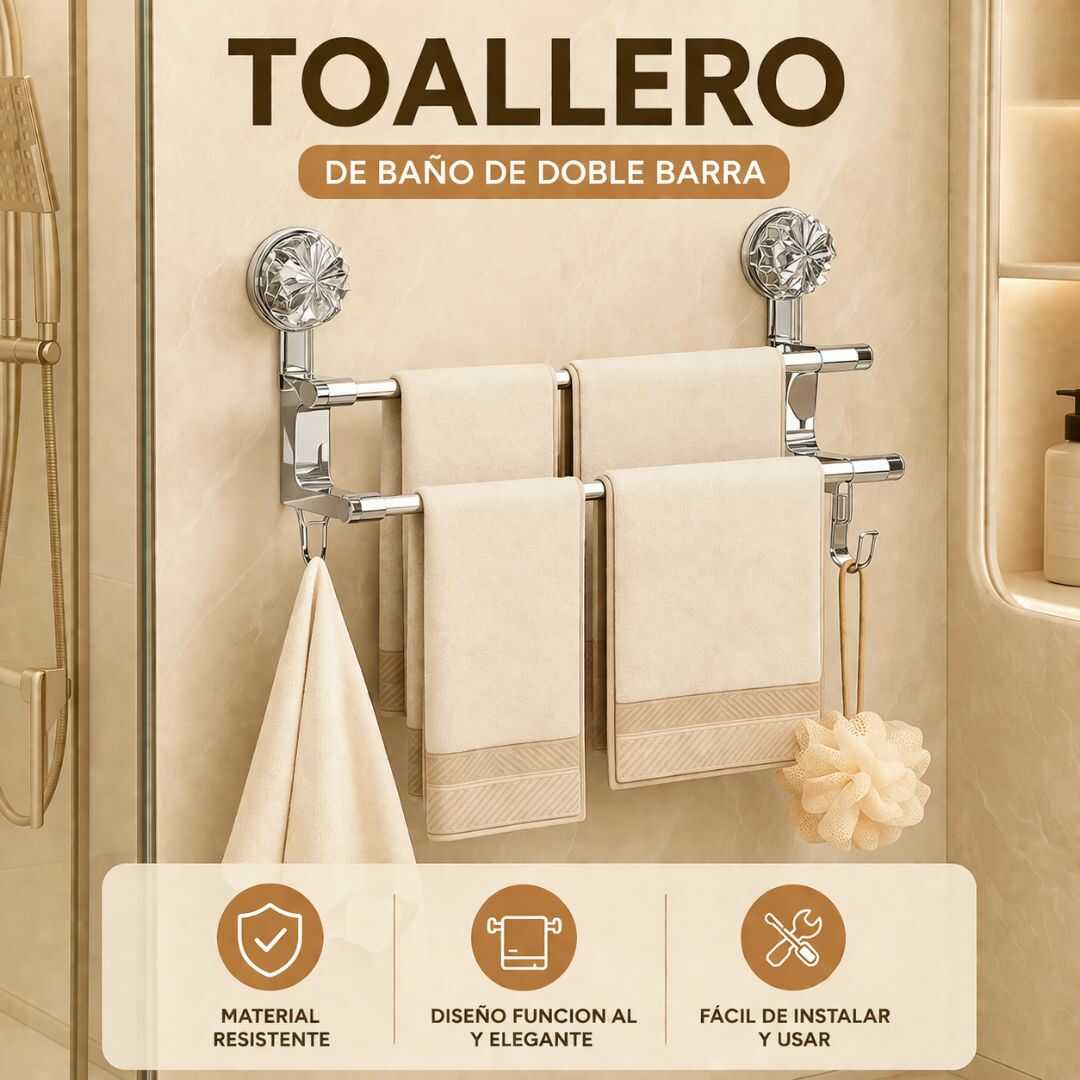 TOALLERO DE BAÑO DOBLE BARRA