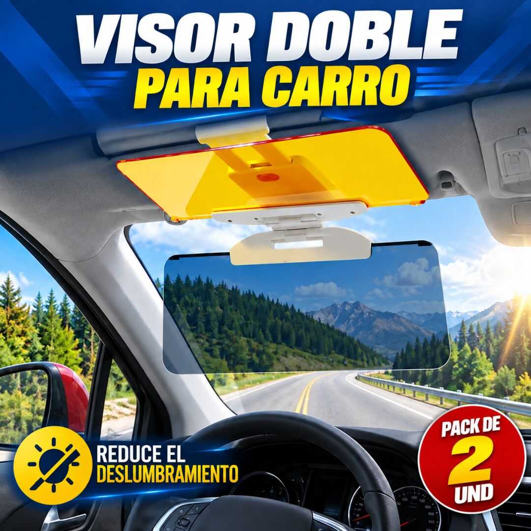VISOR DOBLE PARA CARRO - PACK DE 2 UNIDADES