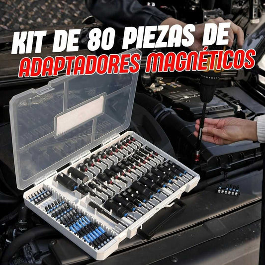KIT DE 80 PIEZAS DE ADAPTADORES MAGNETICOS