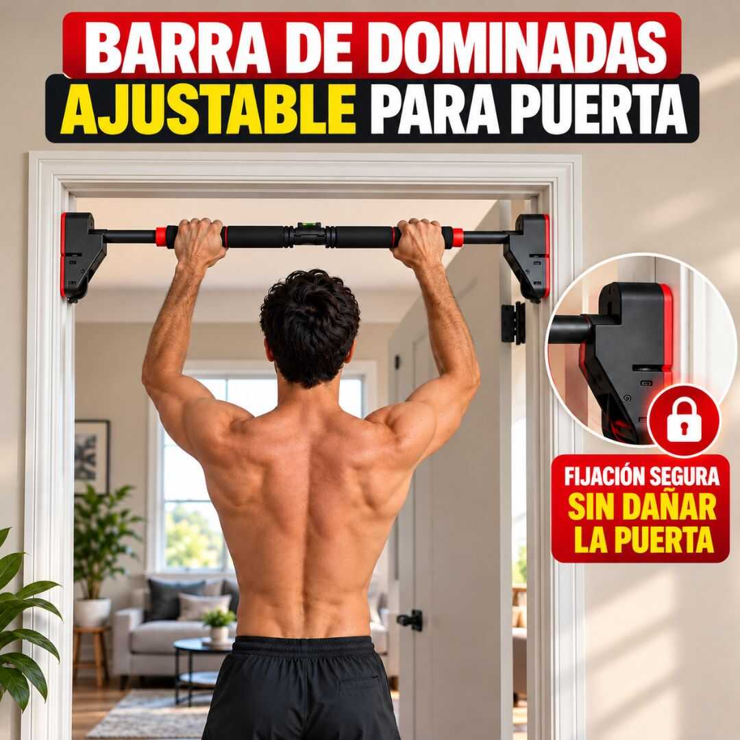BARRA DE DOMINADAS AJUSTABLE PARA PUERTA