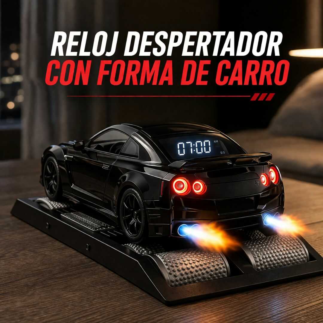RELOJ DESPERTADOR CON FORMA DE CARRO