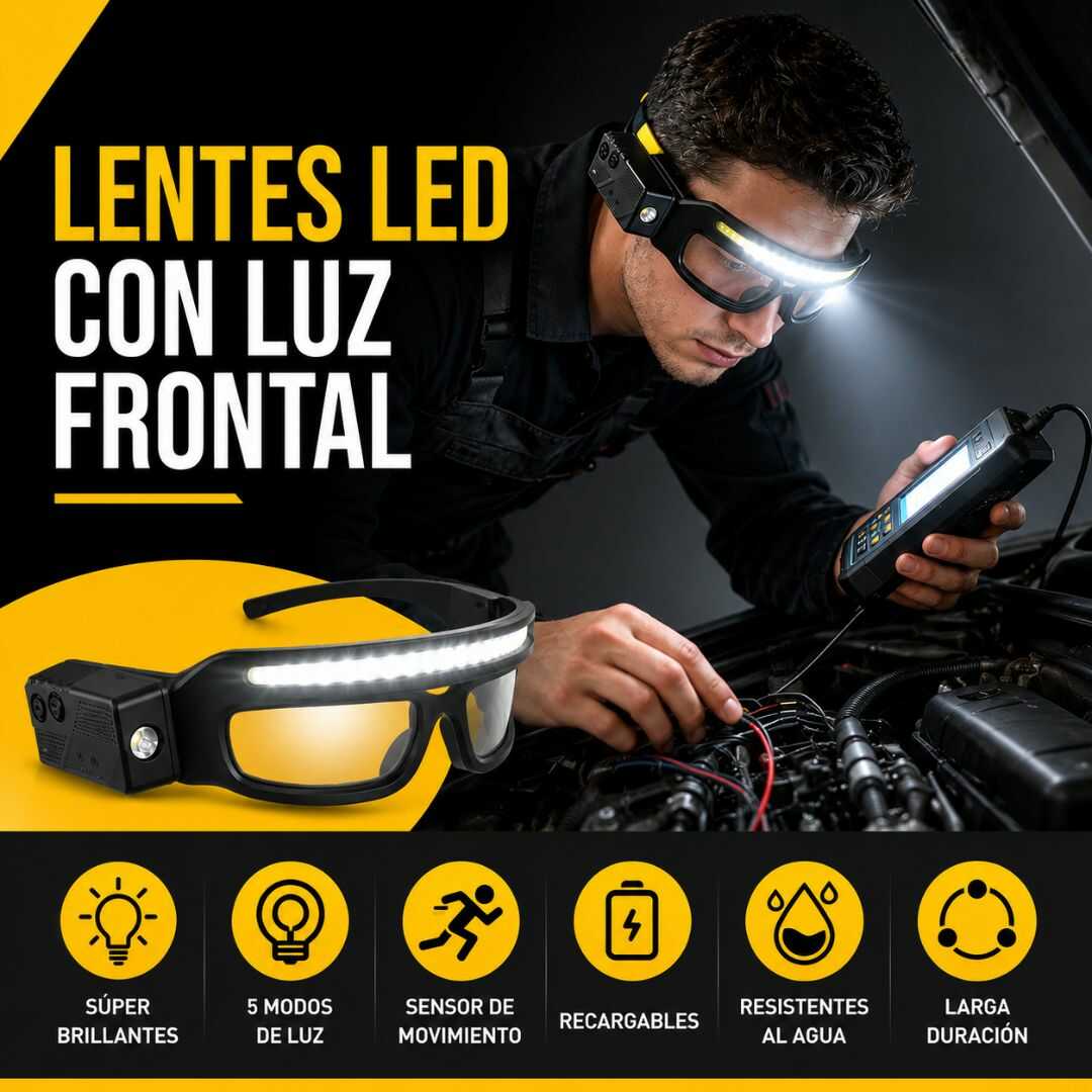 LENTES LED CON LUZ FRONTAL