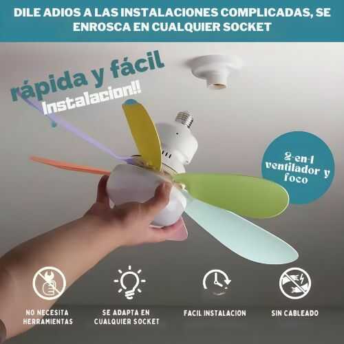 VENTILADOR CON FOCO LED