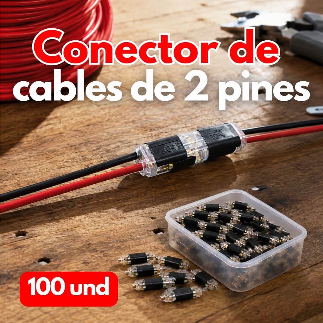 CONECTORES DE CABLES DE 2 PINES - SET DE 100 UNIDADES