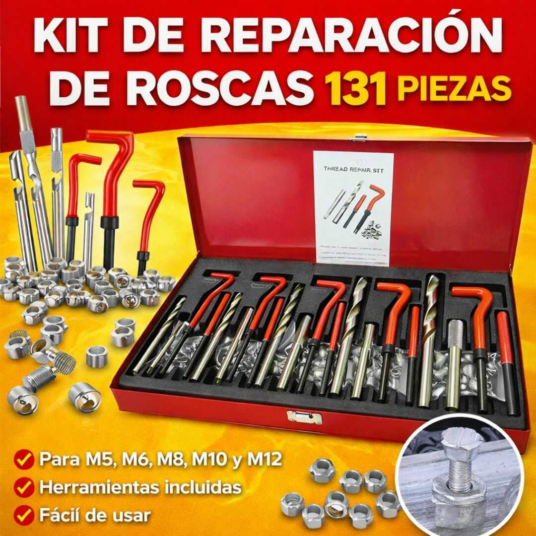 KIT DE REPARACIÓN DE ROSCAS 131 PIEZAS