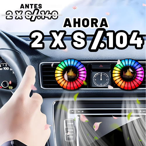 SET DE 2 UNIDADES DE LUCES LED CON SENSOR DE SONIDO PARA AUTO