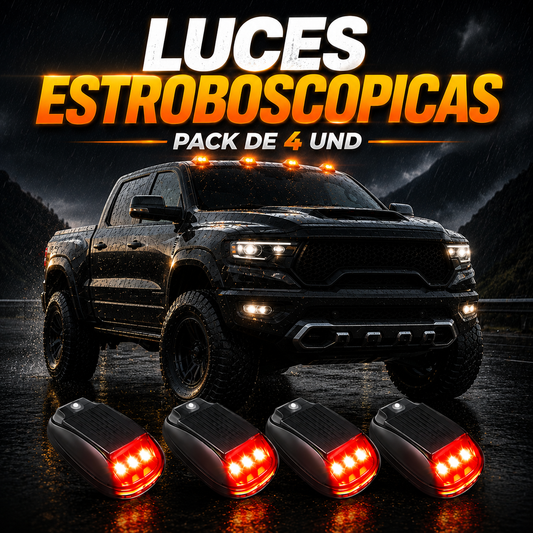 LUCES ESTROBOSCOPICAS SOLAR PARA CARRO - PACK DE 4 UNIDADES