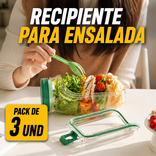 RECIPIENTE PARA ENSALADA - PACK DE 3 UNIDADES