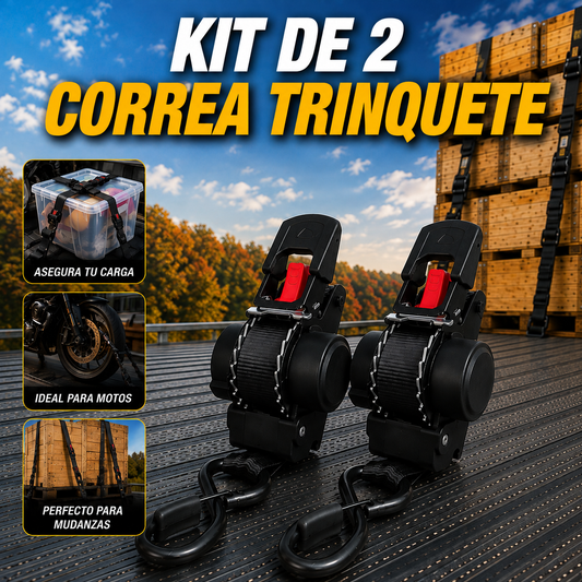 CORREA DE TRINQUETE RETRACTIL - PACK DE 2 UNIDADES