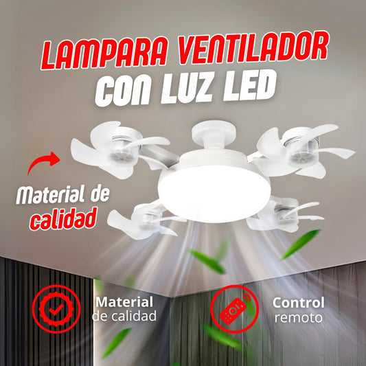 LAMPARA VENTILADOR CON LUZ LED