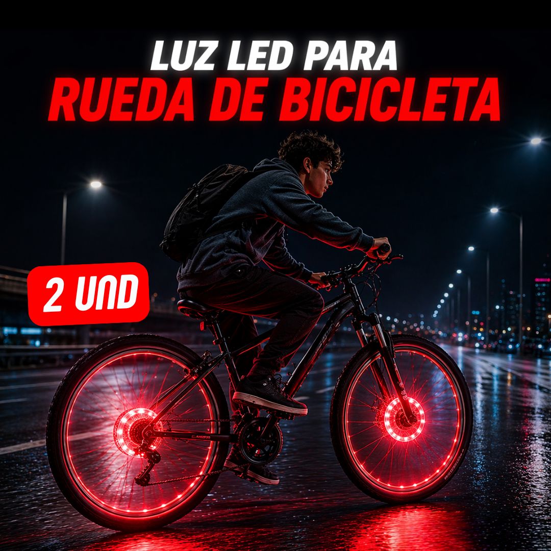 LUZ LED PARA RUEDA DE BICICLETA - PACK DE 2 UNIDADES