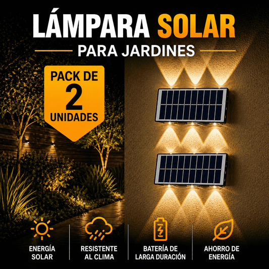 LAMPARA SOLAR LED PARA EXTERIOR - PACK DE 2 UNIDADES