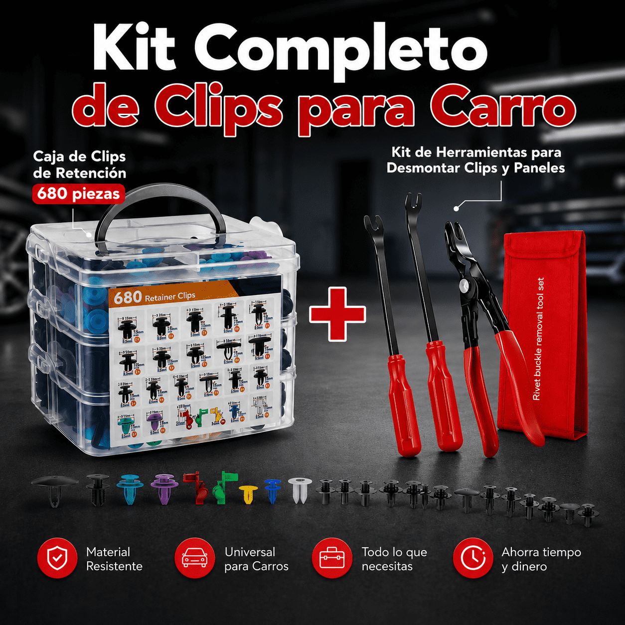 KIT COMPLETO DE CLIPS PARA CARRO