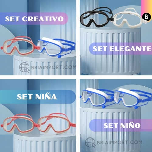 SET DE 2 UNIDADES DE GAFAS DE NATACION DE GRAN ANGULAR