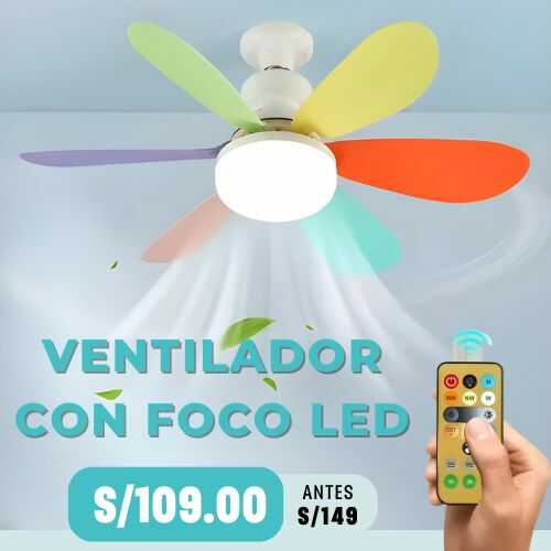 VENTILADOR CON FOCO LED