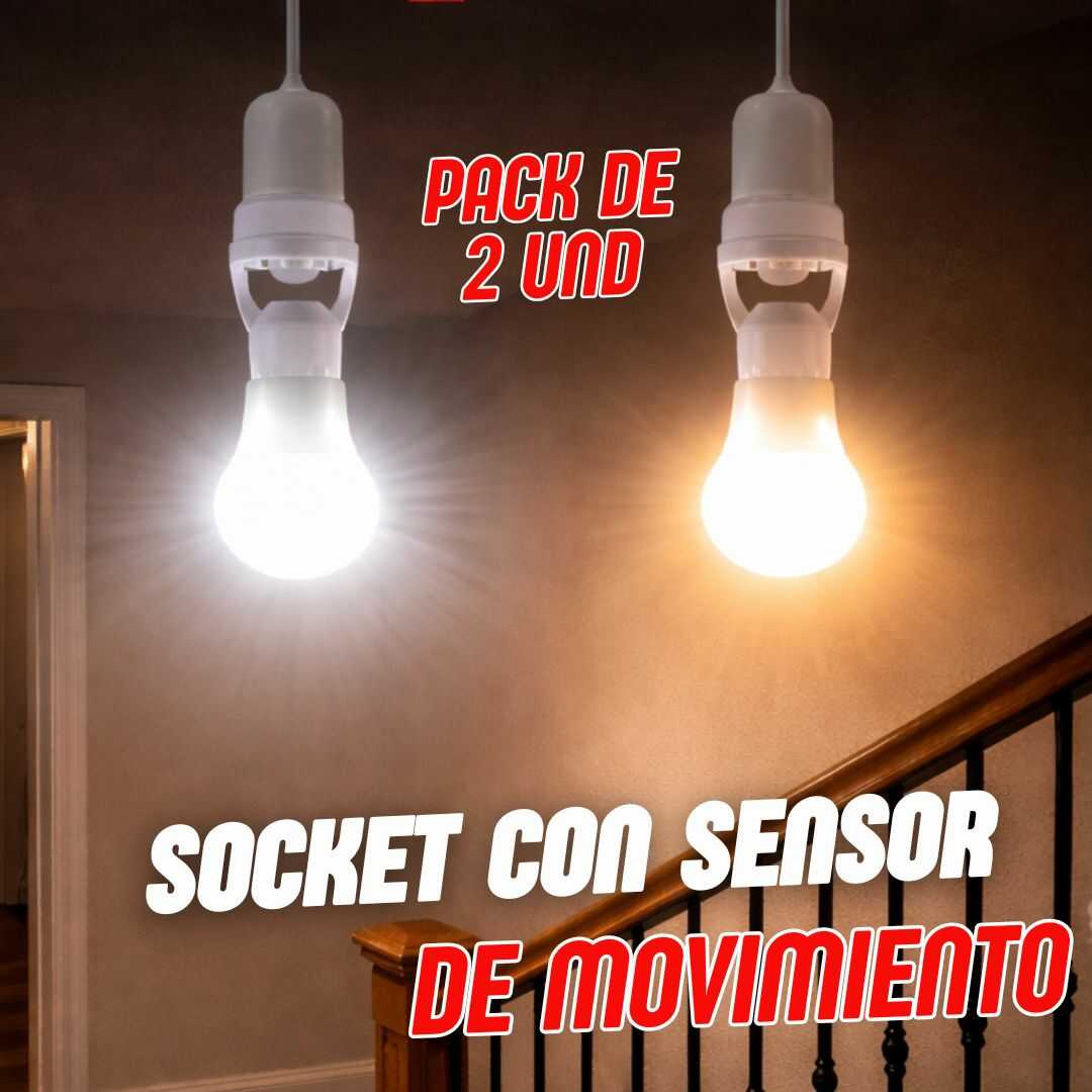 SOCKET CON SENSOR DE MOVIMIENTO - PACK DE 2 UNIDADES