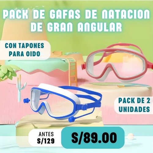 SET DE 2 UNIDADES DE GAFAS DE NATACION DE GRAN ANGULAR