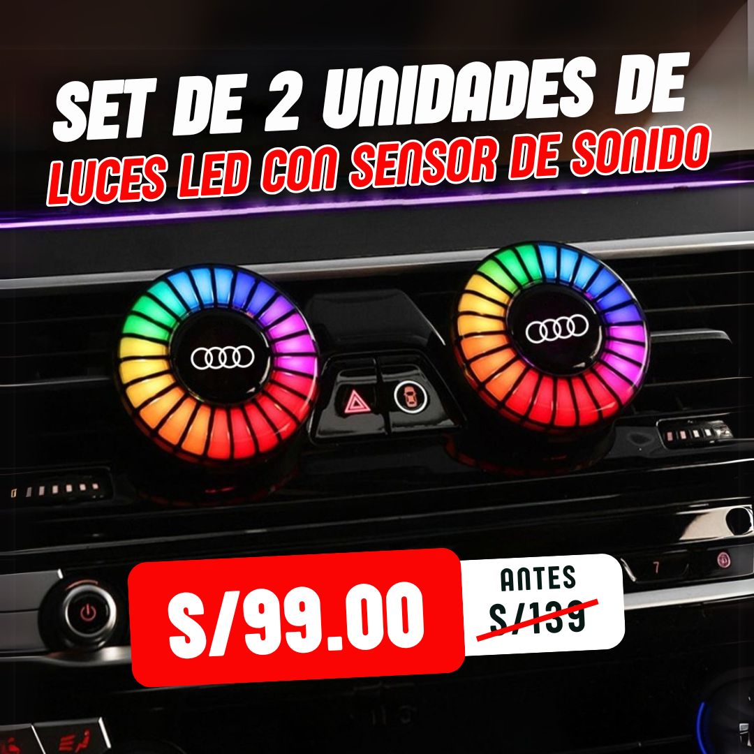 SET DE 2 UNIDADES DE LUCES LED CON SENSOR DE SONIDO - BRIA IMPORT