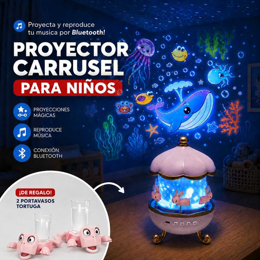 PROYECTOR CARRUSEL + 2 REGALOS PORTAVASOS