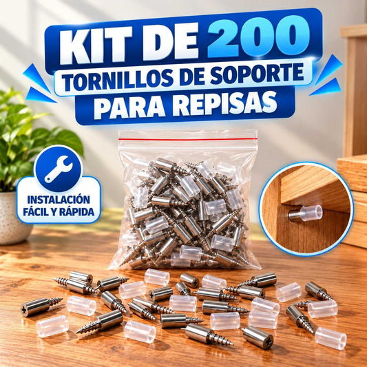 KIT DE 200 TORNILLOS DE SOPORTE PARA REPISAS