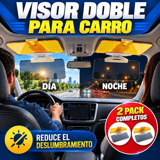 VISOR DOBLE PARA CARRO - 2 PACK COMPLETO